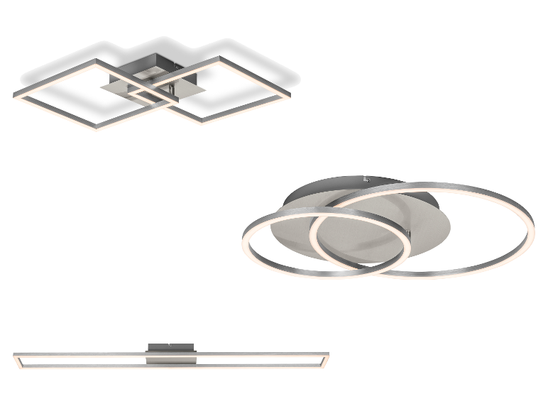 Plafonniers et appliques LED LIVARNO home dans différents designs géométriques modernes.