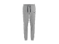 Pantalon de jogging gris pour homme avec cordon de serrage noir et petit logo noir.