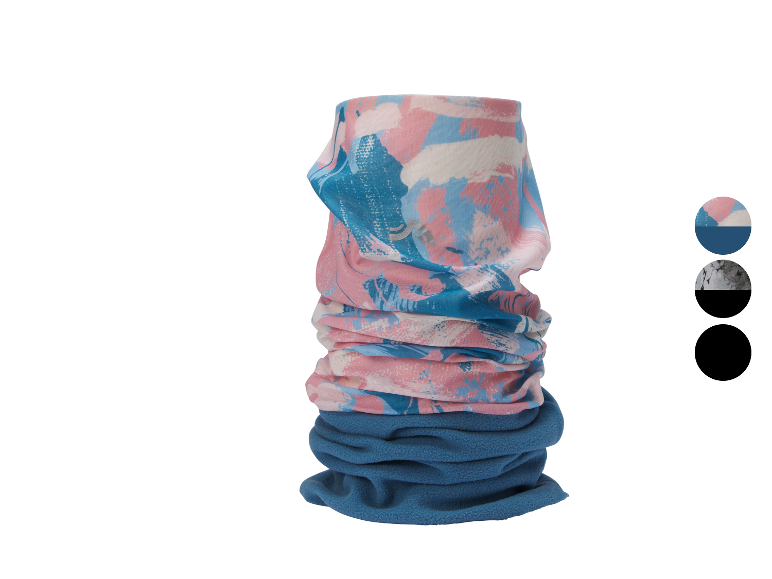 Tour de cou multifonction CRIVIT avec motif rose-bleu et polaire bleue