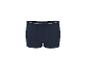 Caleçon boxer bleu marine avec ceinture élastique blanche.