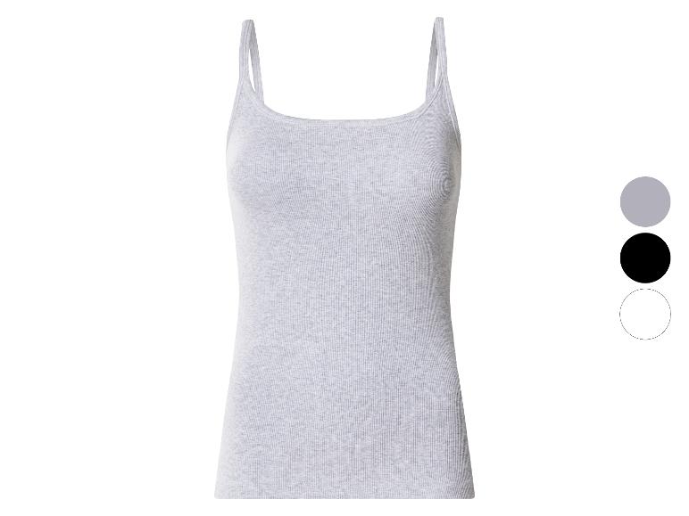 Débardeur côtelé gris à fines bretelles, avec options de couleur noire et blanche.