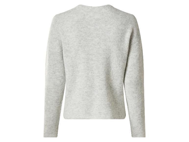 Pull gris à manches longues pour femme, vue de dos