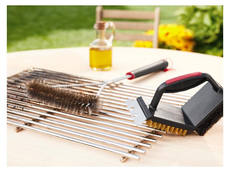 Brosse de nettoyage pour barbecue, grattoir et grille de barbecue.