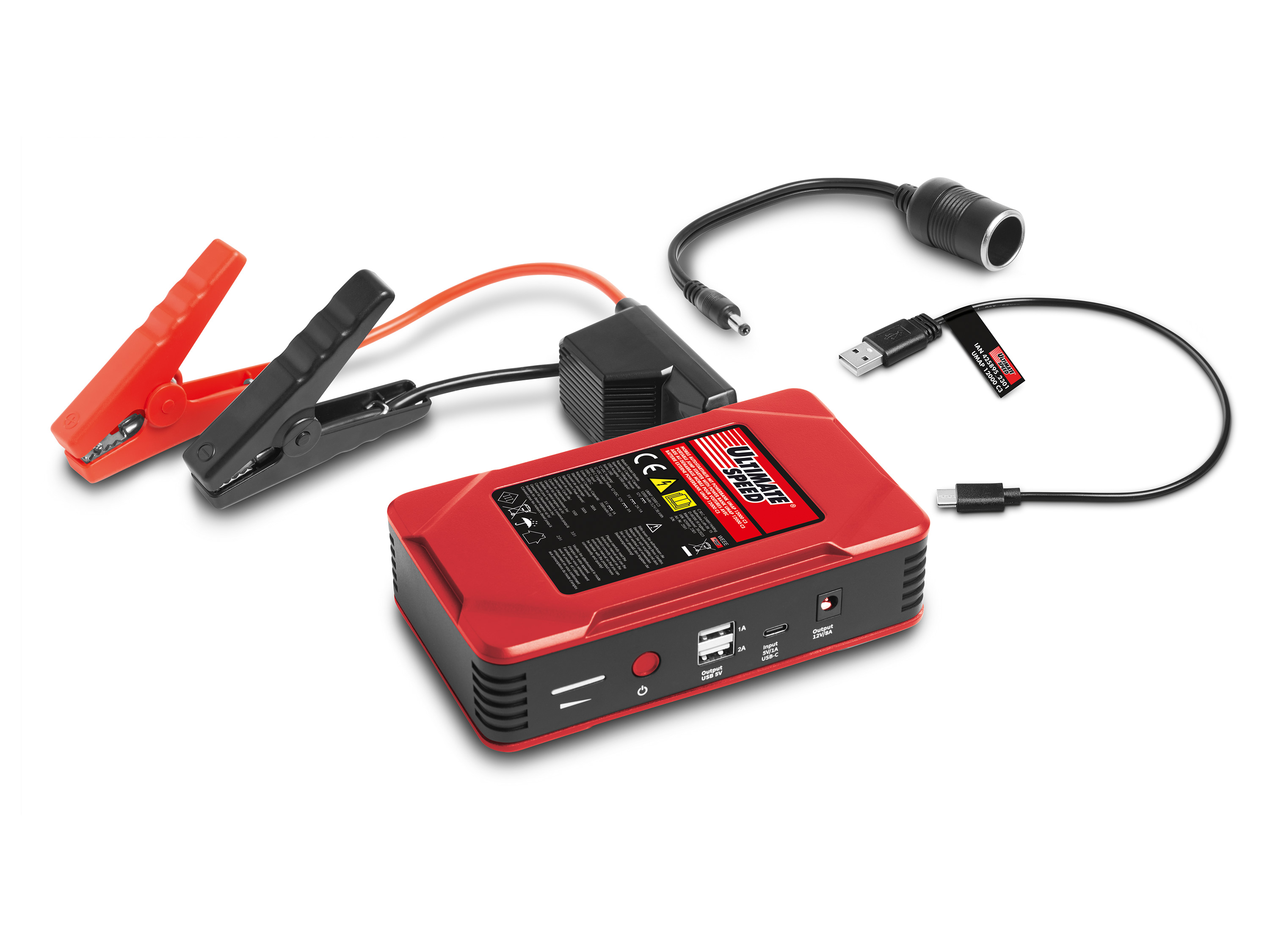 ULTIMATE SPEED® Aide au démarrage pour voitures avec batterie externe Powerbank UMAP 12000 C3