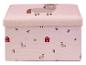 Boîte de rangement rose avec motif cheval et ferme