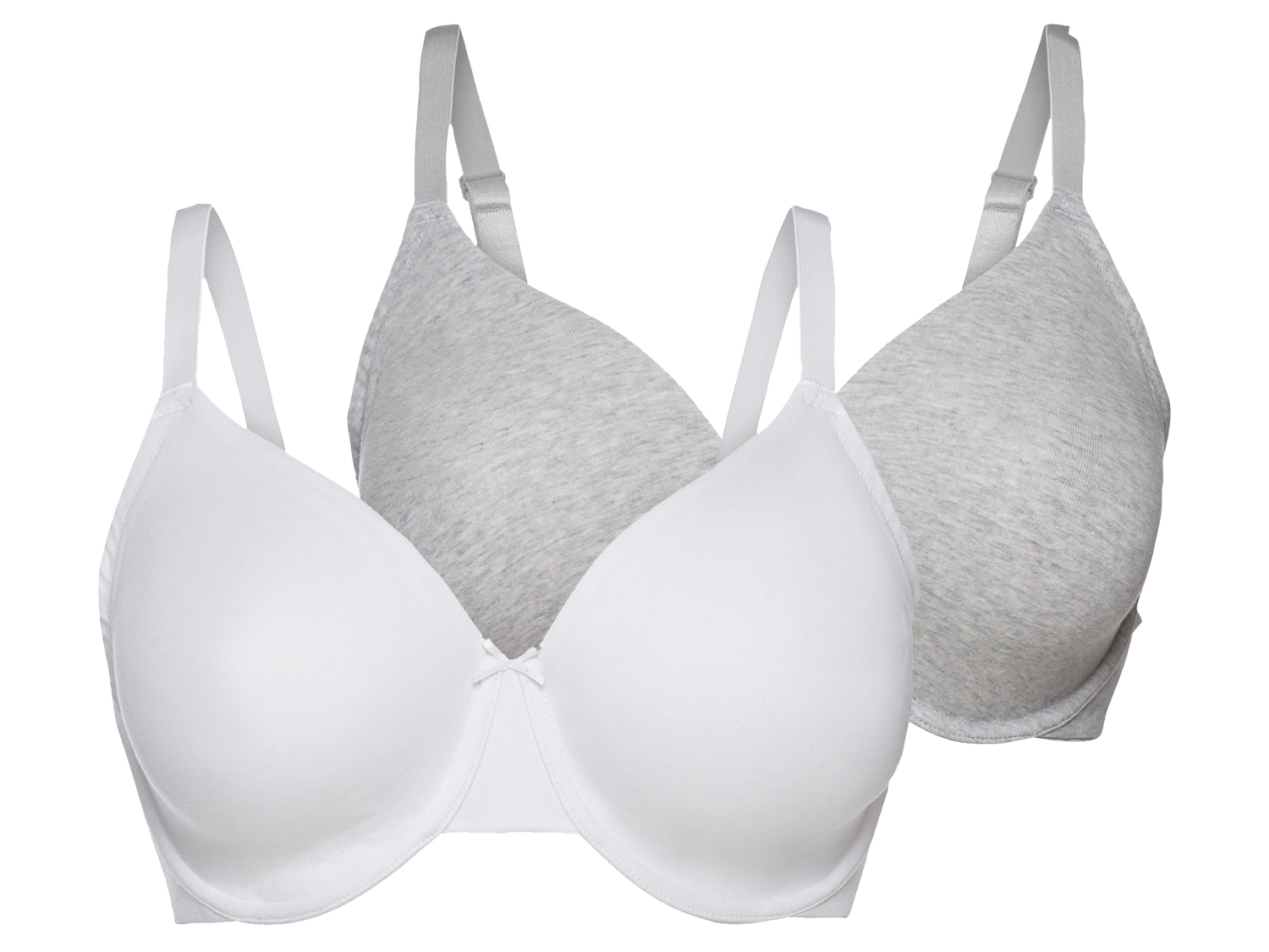 esmara® Lot de 2 soutiens-gorge femme  (gris/blanc)