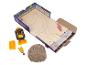Ensemble de jeu de chantier avec sable cinétique, pelleteuse et accessoires.