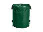 Un sac vert pour déchets de jardin avec des poignées.
