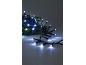 Guirlande lumineuse de Noël avec ampoules LED blanches et aiguilles de pin vertes.