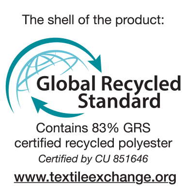 Sceau Global Recycled Standard : L'enveloppe du produit contient 83 % de polyester recyclé certifié GRS, certifié par CU 851646. Plus d'infos sur www.textileexchange.org.