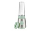 Un blender SilverCrest vert menthe avec un pichet en verre.
