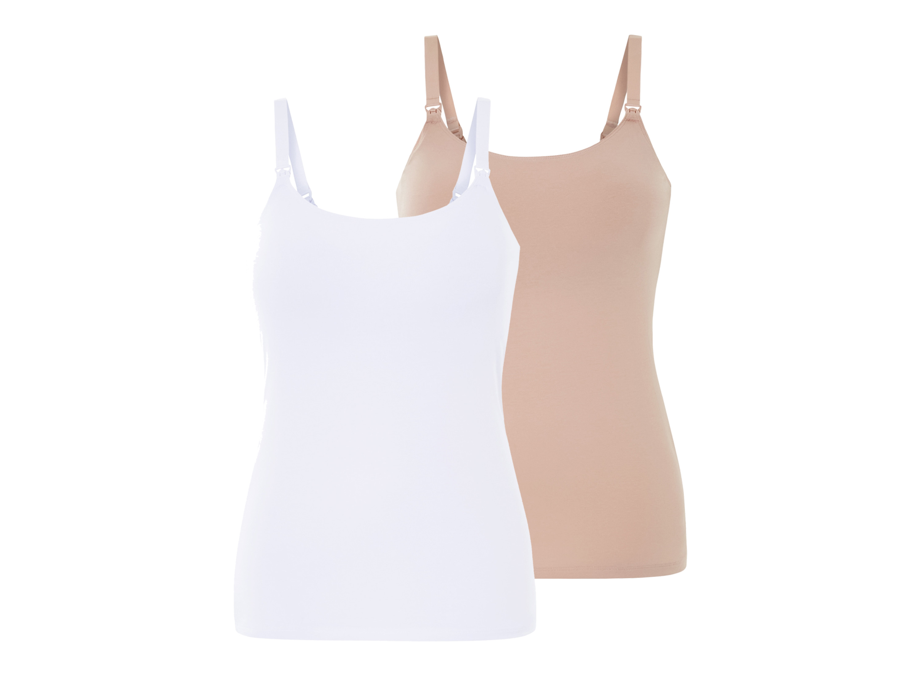 esmara® Lot de 2 débardeurs d’allaitement (rose clair/blanc, S(34/36))