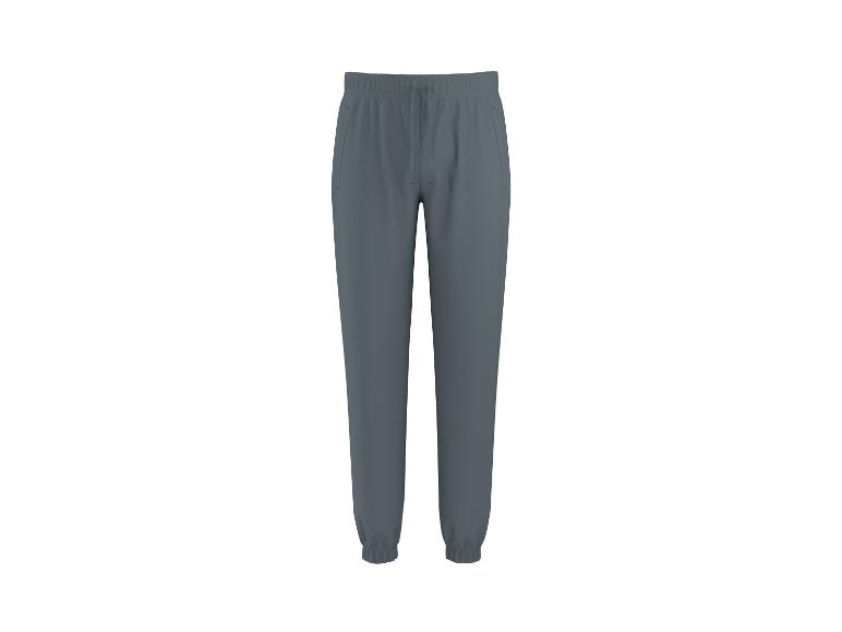 Pantalon de jogging uni gris foncé avec taille et chevilles élastiquées.