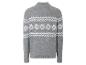 Pull gris avec un motif de Noël blanc.