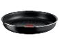 Poêle noire de marque Tefal avec revêtement antiadhésif.