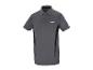 Polo Parkside Performance gris foncé, détail noir et blanc.