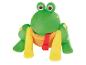 Grenouille en pâte à modeler colorée.