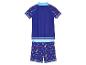 Ensemble de maillot de bain enfant : haut et short, thème surf.