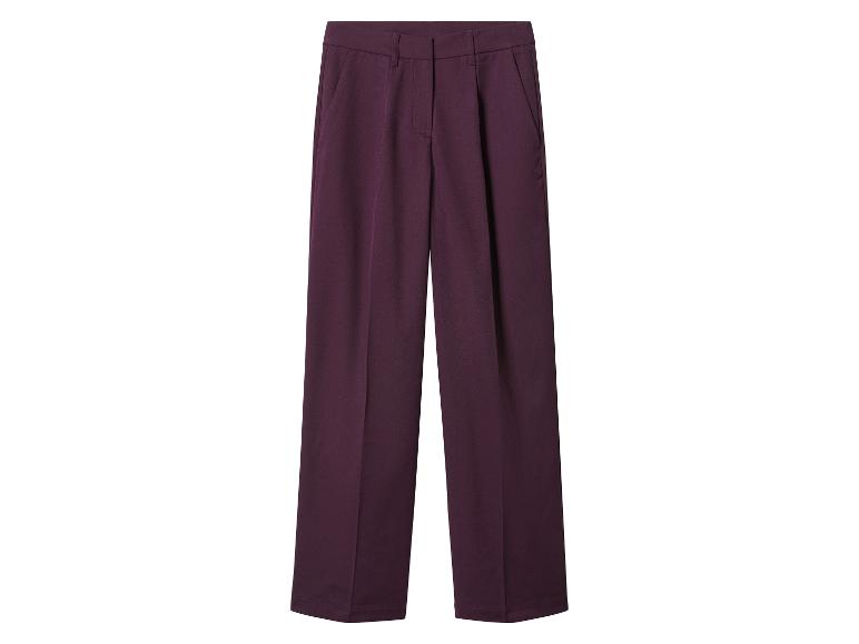 Pantalon large pour femme de couleur violet foncé.