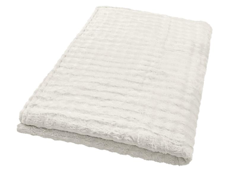 Couverture douce et moelleuse en fausse fourrure crème