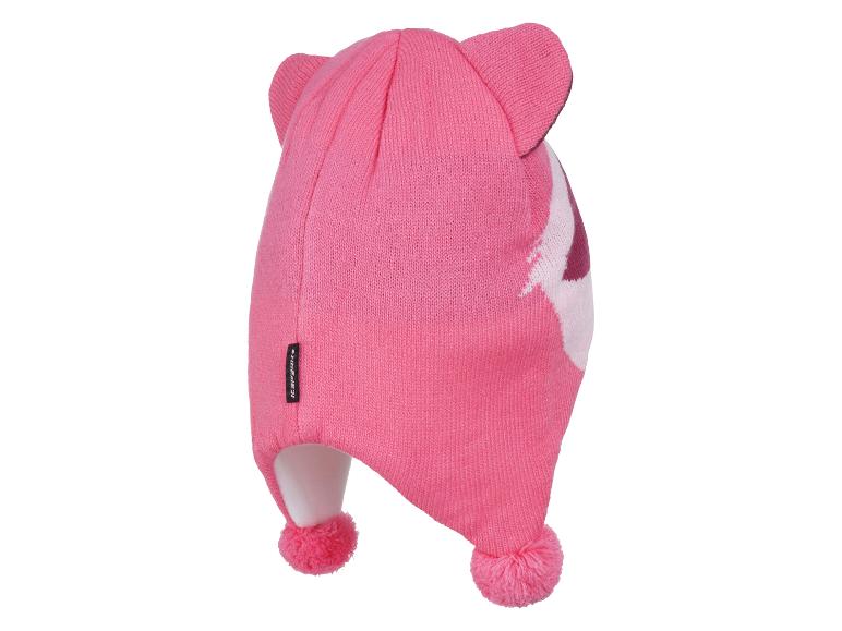 Bonnet rose pour enfants avec oreilles et pompons