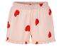 Shorts roses avec des cœurs rouges