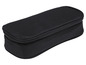 Une trousse noire à fermeture éclair pour stylos et crayons.