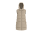 Gilet matelassé long pour femme en beige avec capuche