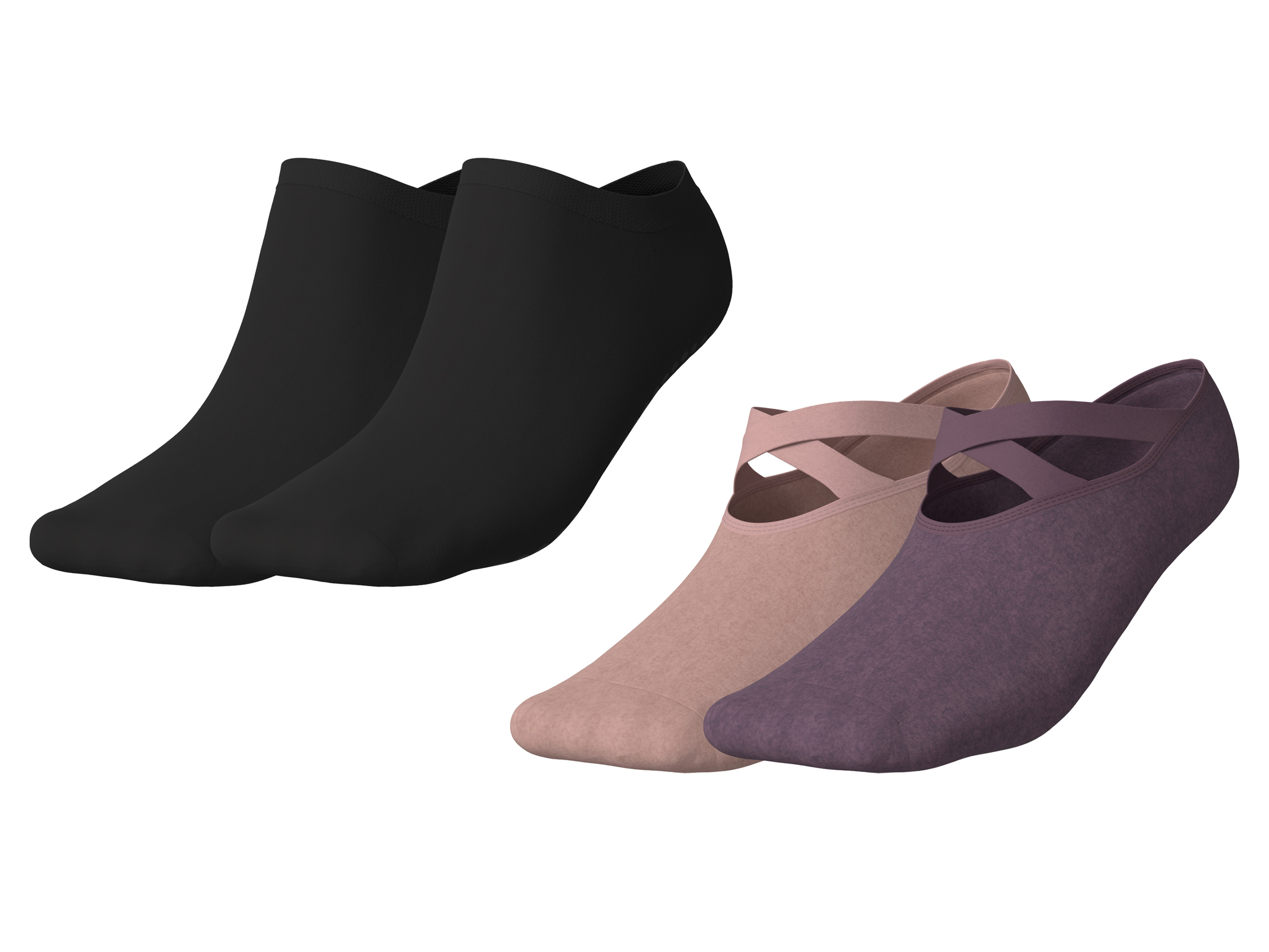 CRIVIT Lot de 2 paires de chaussettes de yoga femme - 1
