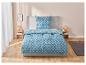Parure de lit bleu sarcelle à motif végétal, style Art déco.