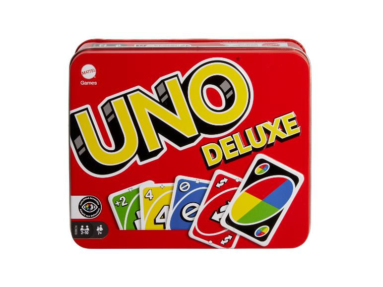 Jeu de cartes MATTEL UNO Deluxe dans une boîte en métal