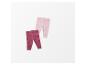 Deux paires de leggings pour bébé rose et bordeaux.