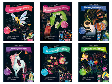 Livre de dessins à gratter, 12 motifs