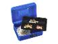 Caissette à monnaie bleue BURG WÄCHTER Money Code 5025 avec de l'argent