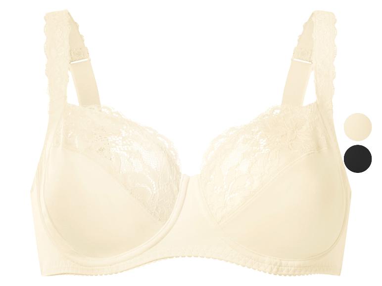 Soutien-gorge beige avec détails en dentelle, avec options de couleurs.