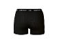 Caleçon boxer noir pour homme avec logo blanc sur la ceinture, vue arrière.