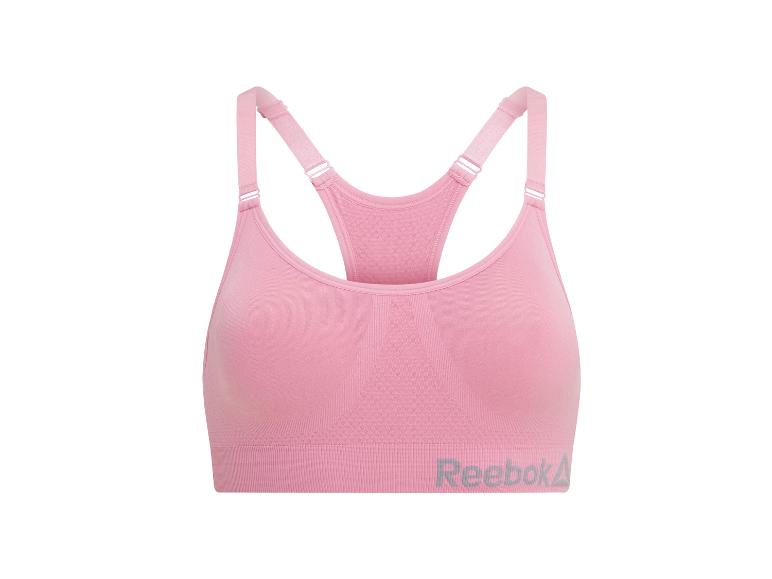 Soutien-gorge de sport rose Reebok avec bretelles ajustables et logo