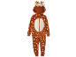 Combinaison en peluche pour enfant motif renne avec capuche et bois