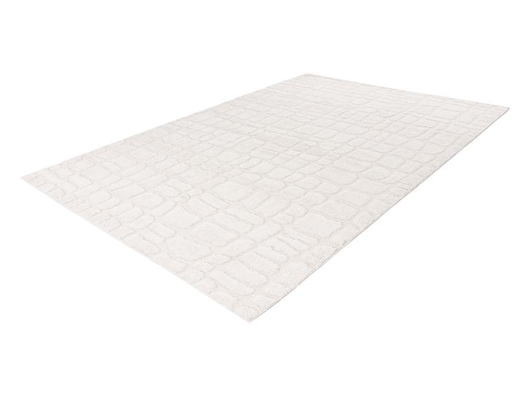 Tapis rectangulaire crème avec motif peau de crocodile