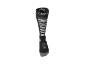 Chaussette de sport noire avec rayures blanches et grises et lettrage
