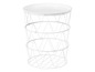 Panier de rangement rond en métal blanc avec couvercle