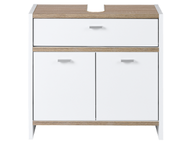 LIVARNO home Meuble sous-vasque, 58,1 x 54,5 x 28 cm, blanc/imitation chêne