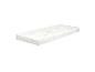 Matelas blanc avec des étoiles grises et le texte 'SAFE ASLEEP'