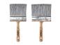 Deux pinceaux PARKSIDE avec manches en bois et poils gris, tailles 30x100 et 30x120.