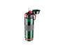 Bouteille d'eau verte avec des détails rouges et le logo Parkside.