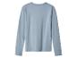 T-shirt bleu clair à manches longues, vue de dos sur fond blanc.