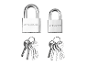 Deux cadenas Parksid avec clés.