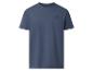 T-shirt bleu à manches courtes avec petit logo brodé sur la poitrine.