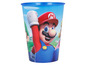 Un gobelet bleu avec Mario, Luigi et Peach