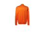 Une veste bomber orange, vue de dos.